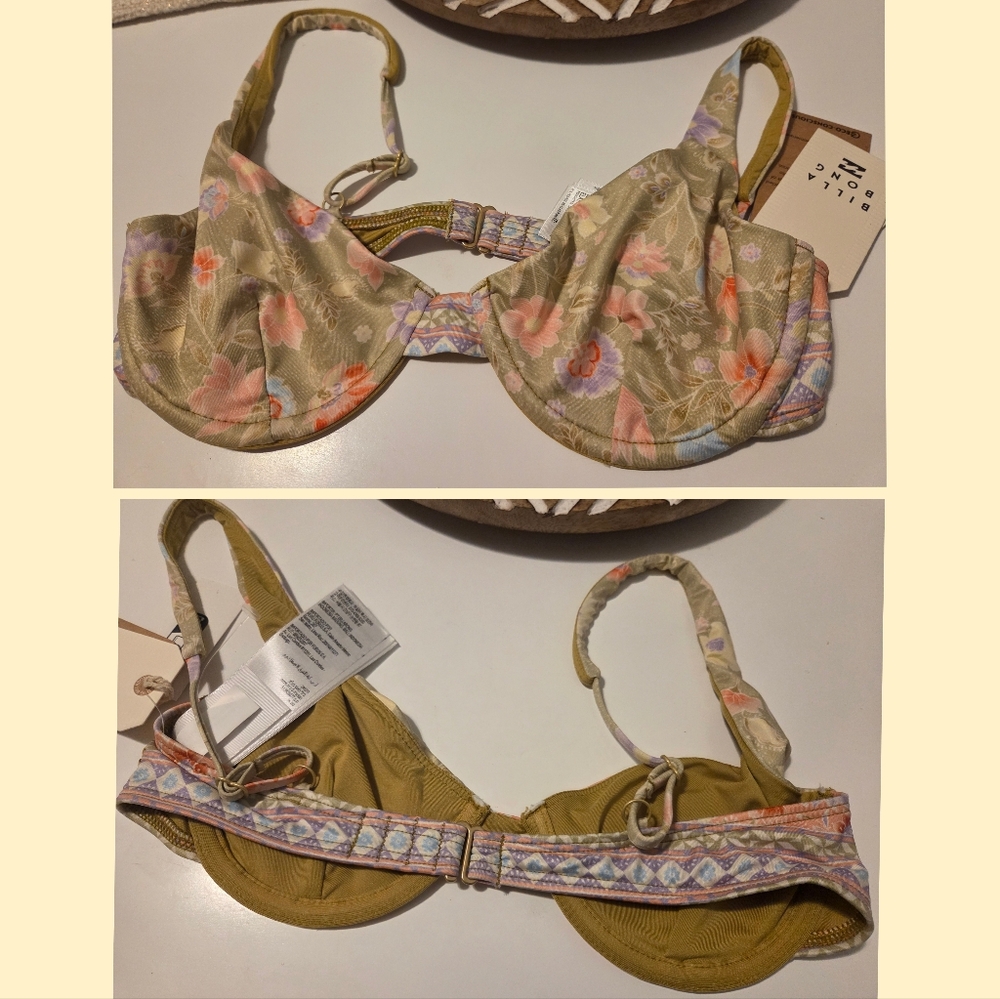 Billabong Floral Olive Swim Top